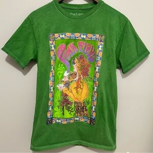 Pink Floyd Lime Green Short Sleeve Tee Psychedelic Design Festival Cotton Medium